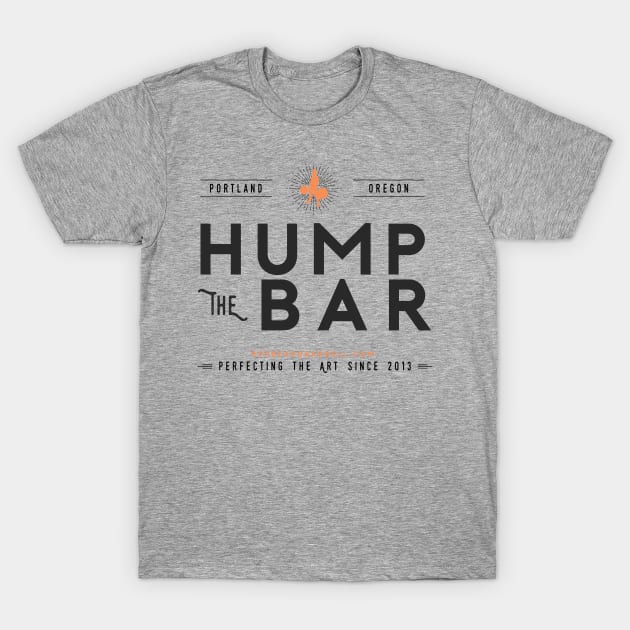 Hump The Bar (Orange) T-Shirt by redbeardbarbell